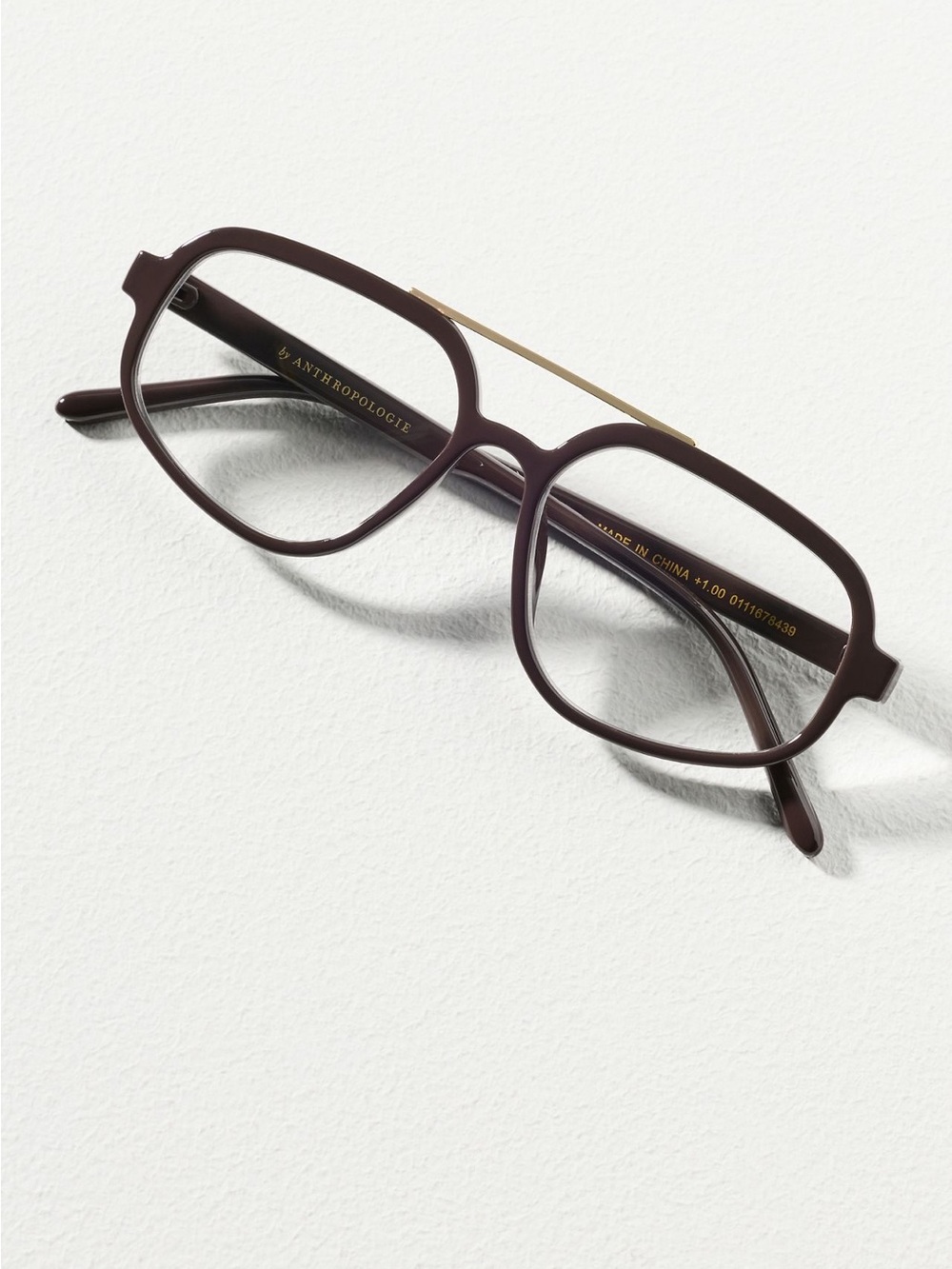 Anthropologie Acetate Aviator Readers in Brown